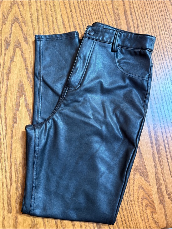 T.J.Maxx Denim - T.J.Maxx Black Faux Leather Straight Leg Jeans